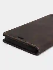 Тёмно-коричневый чехол для iPhone 12 Pro Max с карманом для карт и подставкой
