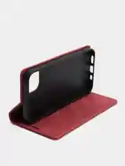 Бордовый чехол для iPhone 13, с карманом для карт и подставкой