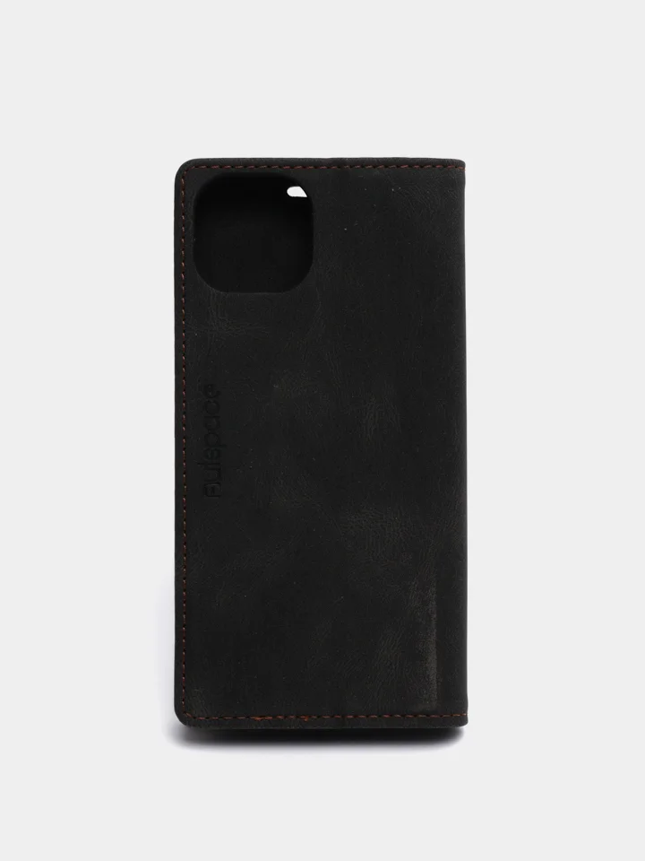 Черный чехол для iPhone 13, с карманом для карт и подставкой