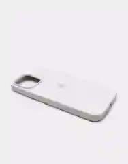 Белый силиконовый защитный чехол для iPhone 13 с закрытым низом