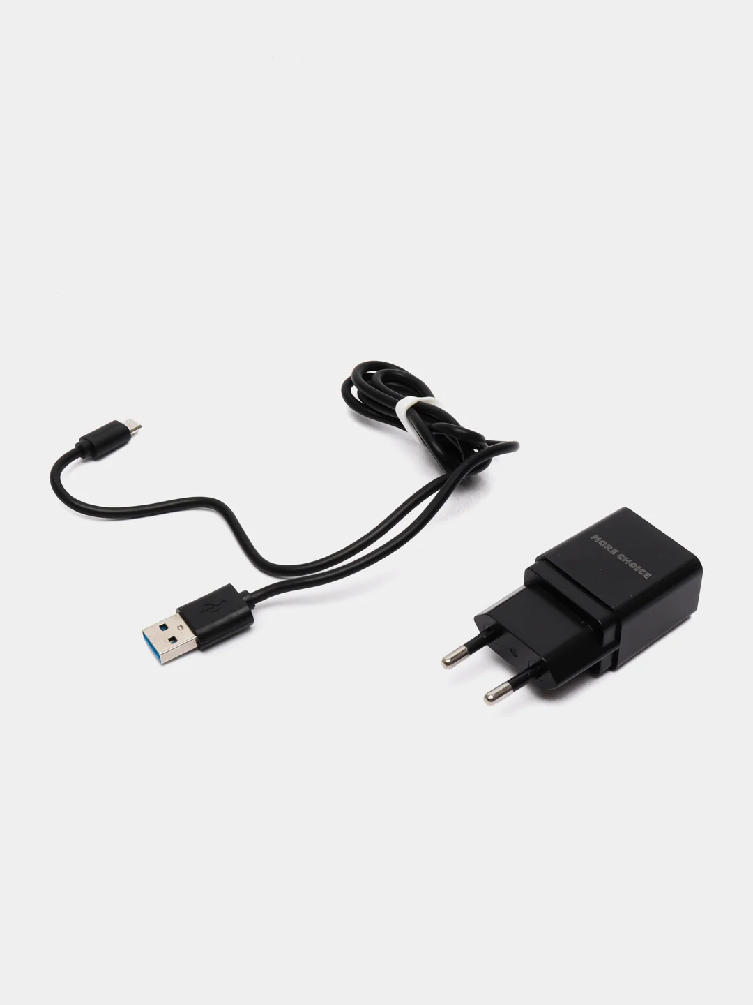 Черный блок питания с кабелем Micro-USB, зарядное устройство, 1USB, 1A, More Choice NC33