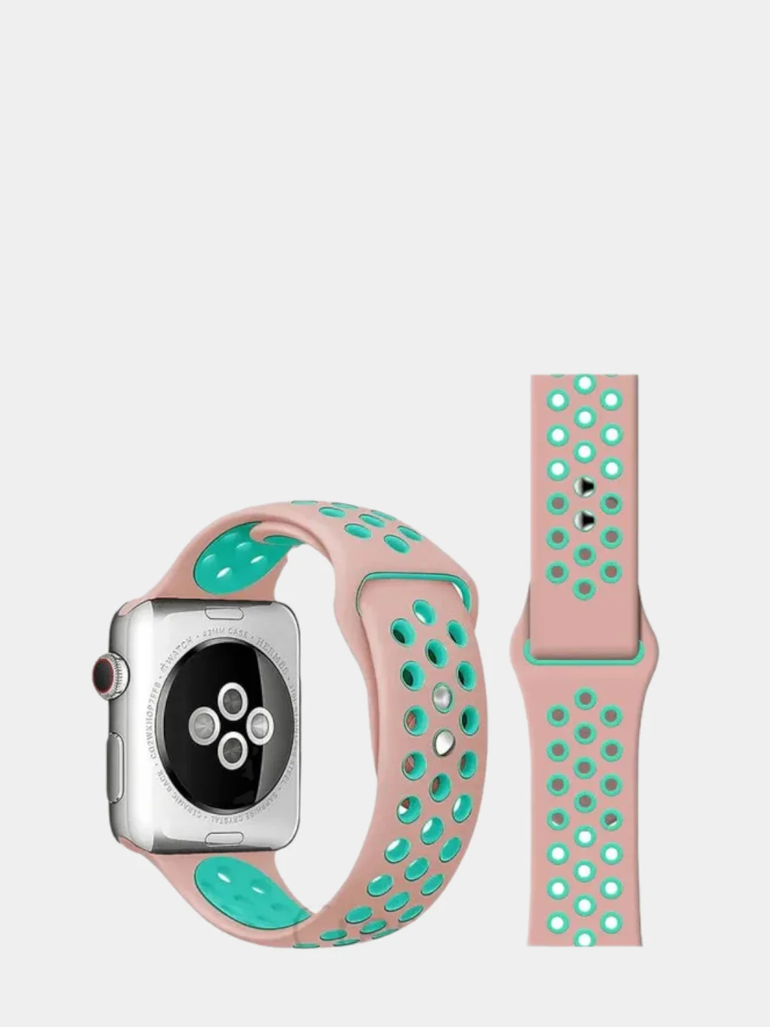 Пудровый спортивный силиконовый ремешок для смарт-часов Apple Watch