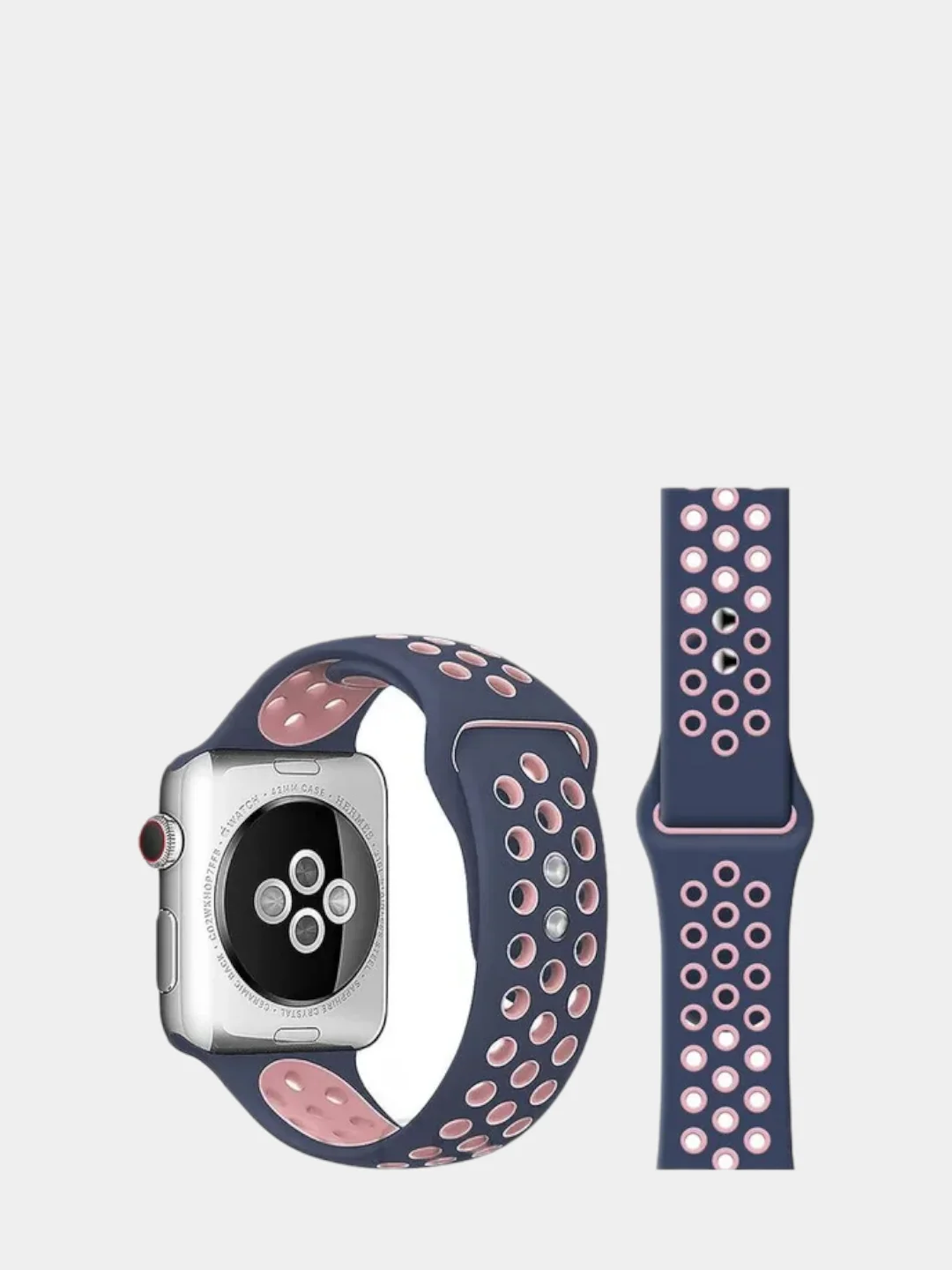 Синий меланж спортивный силиконовый ремешок для смарт-часов Apple Watch