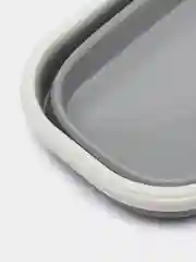 Серый ланч бокс складной силиконовый