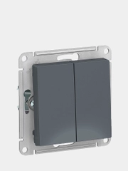 Выключатель двухклавишный Schneider Electric AtlasDesign, механизм, грифель, ATN000751