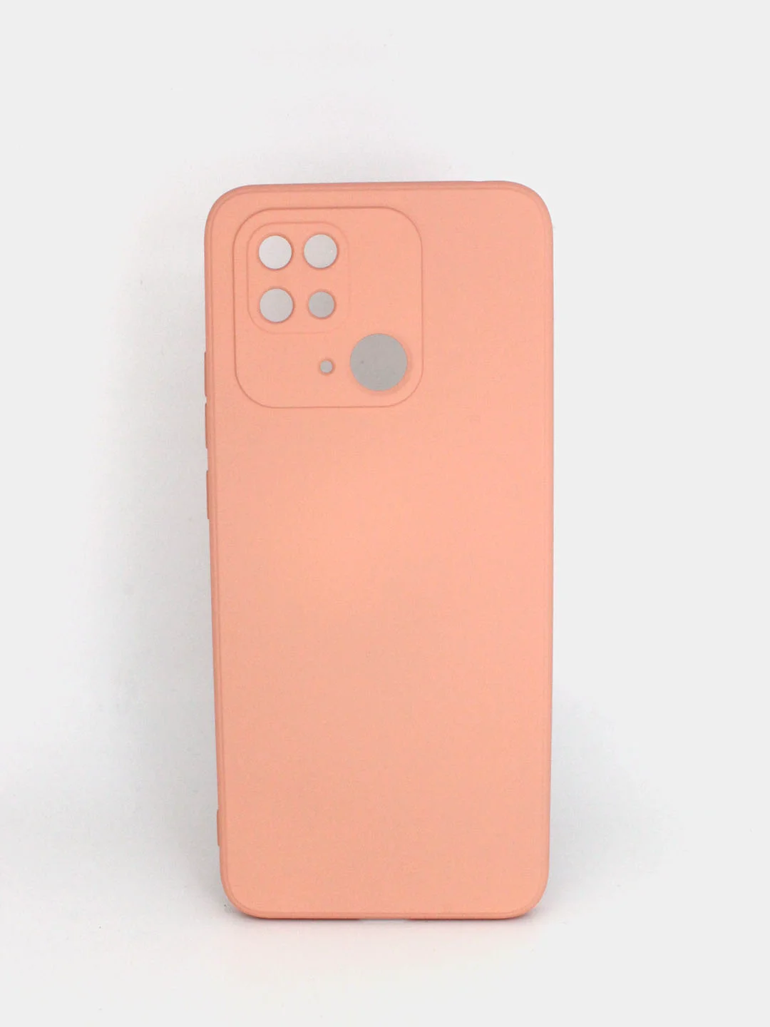Розовый чехол силиконовый с микрофиброй и защитой камеры для Xiaomi Redmi 10C