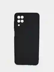 Черный чехол силиконовый с микрофиброй внутри и защитой камеры для Samsung (самсунг) Galaxy A12