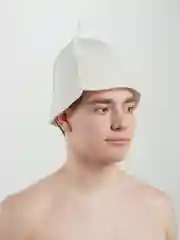 Белый набор для бани и сауны(шапка, варежка, коврик)/Банный набор/Подарочный набор