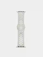 Серебряный спортивный силиконовый ремешок для смарт-часов Apple Watch