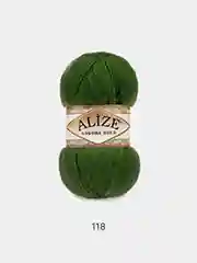 Тёмно-зелёный пряжа Alize Angora Gold 20% шерсти 80% Акрила 100г 550м (Часть 1)