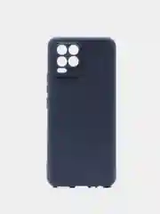 Темно-синий чехол для Realme 8 силиконовый матовый однотонный