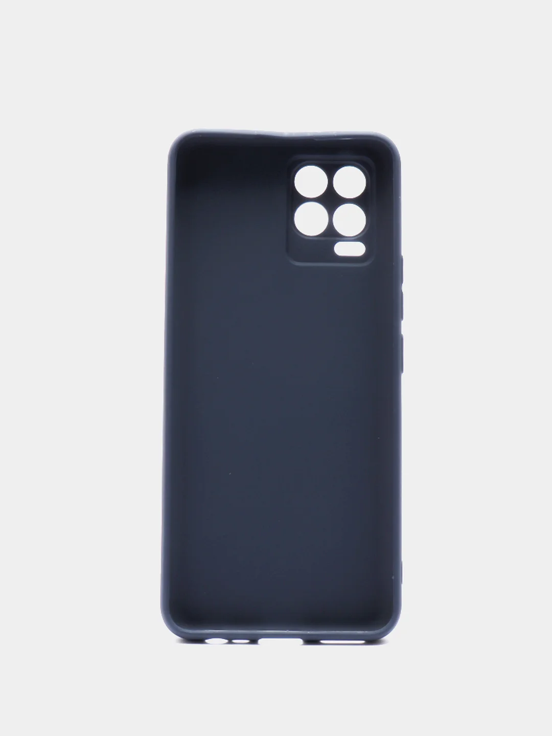 Темно-синий чехол для Realme 8 силиконовый матовый однотонный