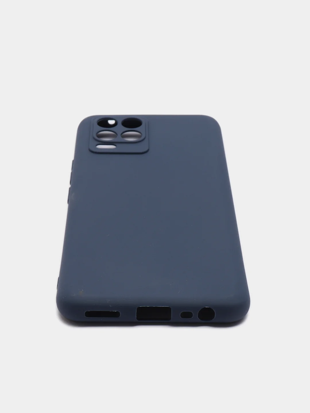 Темно-синий чехол для Realme 8 силиконовый матовый однотонный