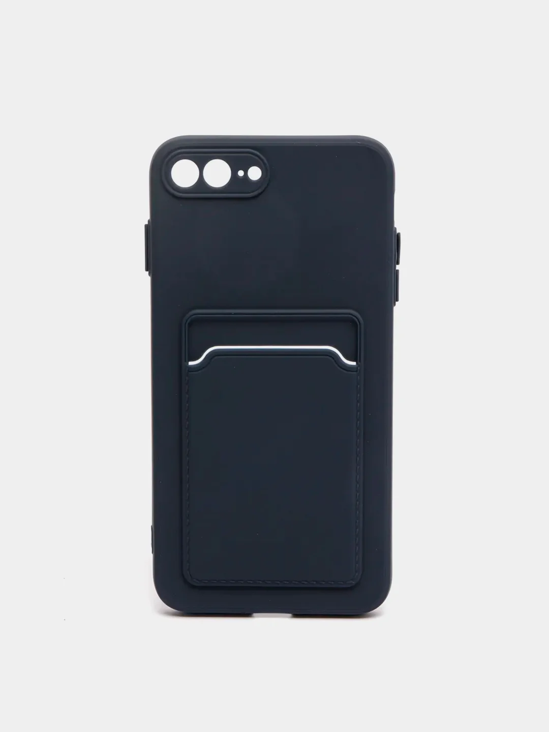 Темно-синий чехол для iPhone 11, 12, 13, Pro, Max, 7, 8, Plus, с карманом для карт, защита камеры