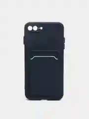 Темно-синий чехол для iPhone 11, 12, 13, Pro, Max, 7, 8, Plus, с карманом для карт, защита камеры