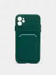 Зеленый чехол для iPhone 11, 12, 13, Pro, Max, 7, 8, Plus, с карманом для карт, защита камеры