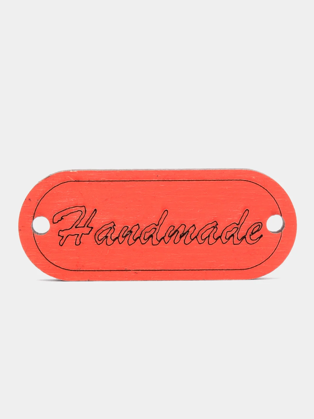 Красный бирка "Hand made" 5х2 см МИКС