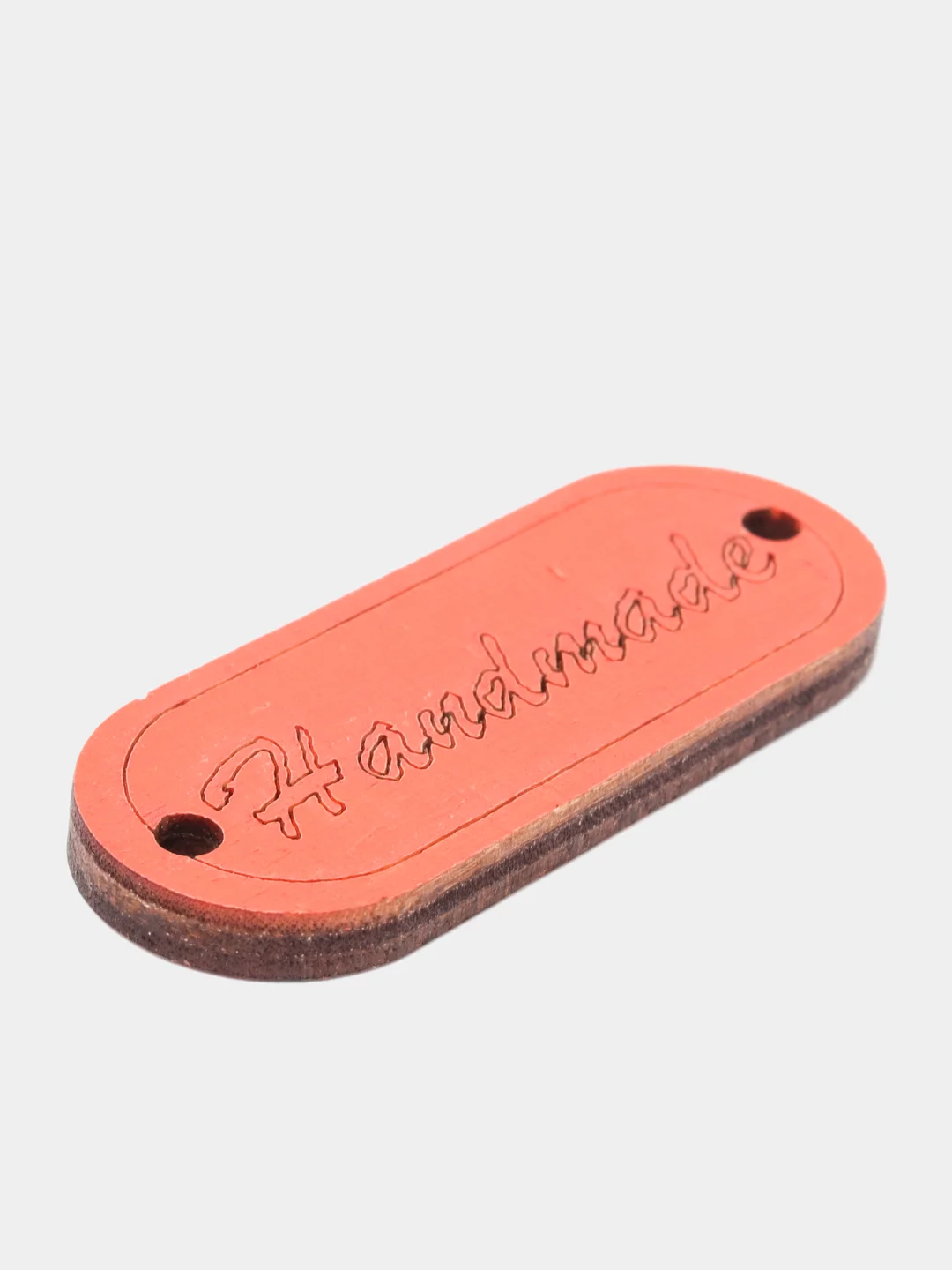 Красный бирка "Hand made" 5х2 см МИКС
