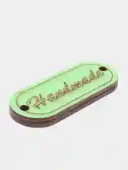 Зеленый бирка "Hand made" 5х2 см МИКС