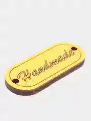 Желтый бирка "Hand made" 5х2 см МИКС