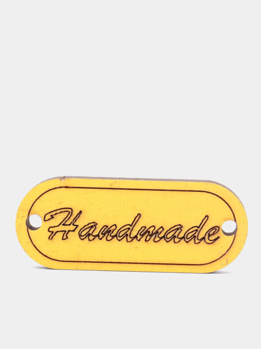 Желтый бирка "Hand made" 5х2 см МИКС