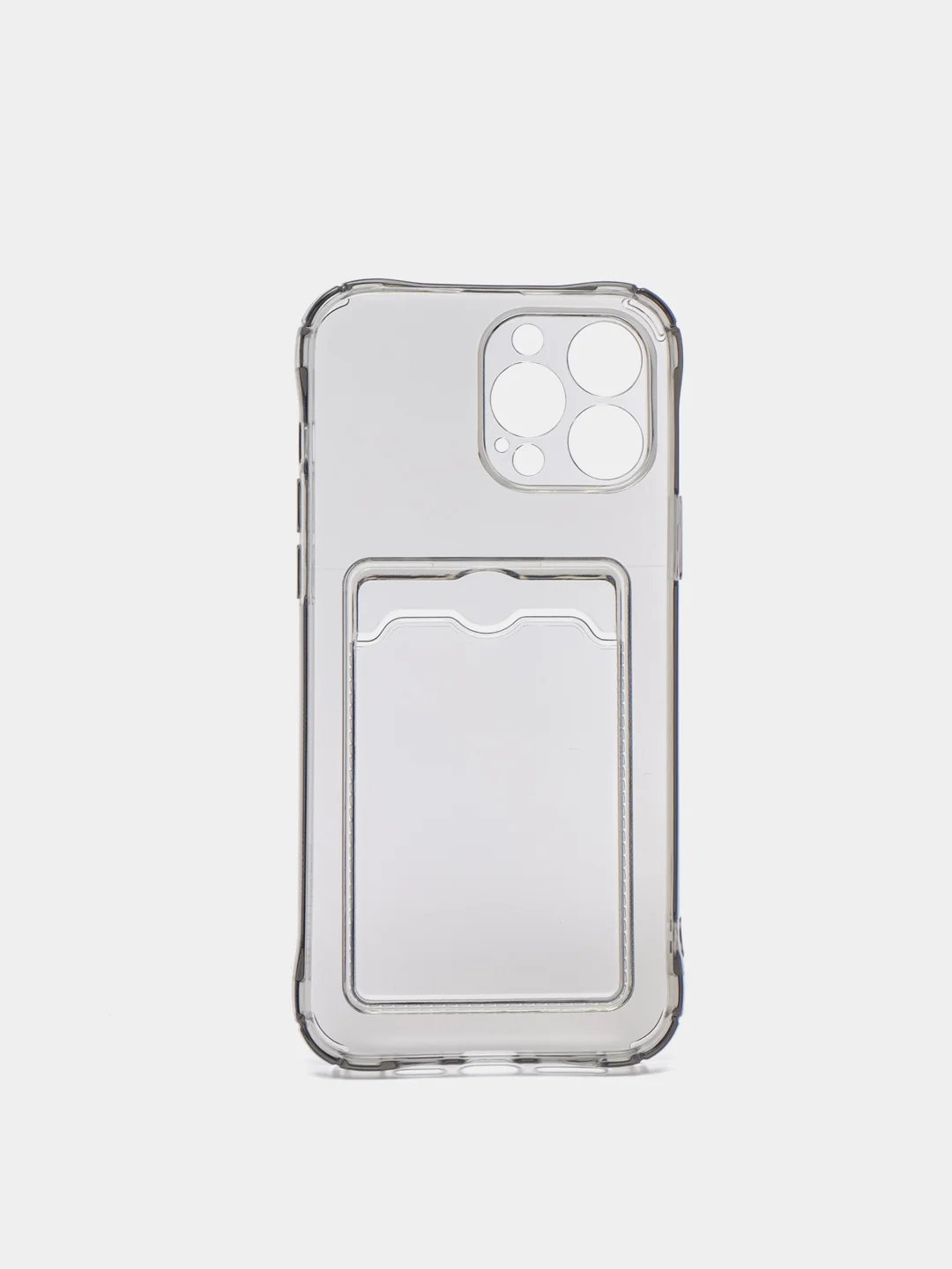 Серый чехол силиконовый с карманом для карты айфон 13, 12, 11 Pro Max, Mini, X, XR, 7, 8, Plus