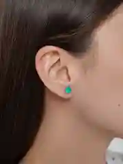 Бирюзовый серьги-гвоздики Swarovski (квадрат), Xuping