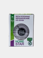 Весы кухонные HOMESTAR HS-3004М, механические, до 1 кг, чаша 0.5 л, красные