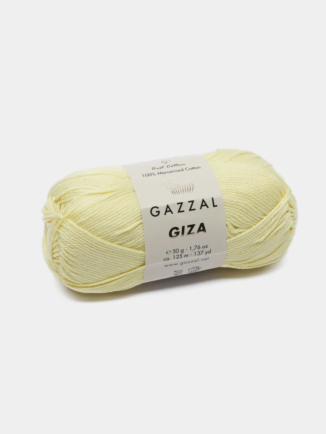 Золотой пряжа Gazzal Giza 100% Мерсеризованный хлопок 50г 125м