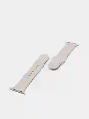 Серебряный силиконовый ремешок для Apple Watch 3, 4, 5, 6, 7, SE на 38/42/40/44