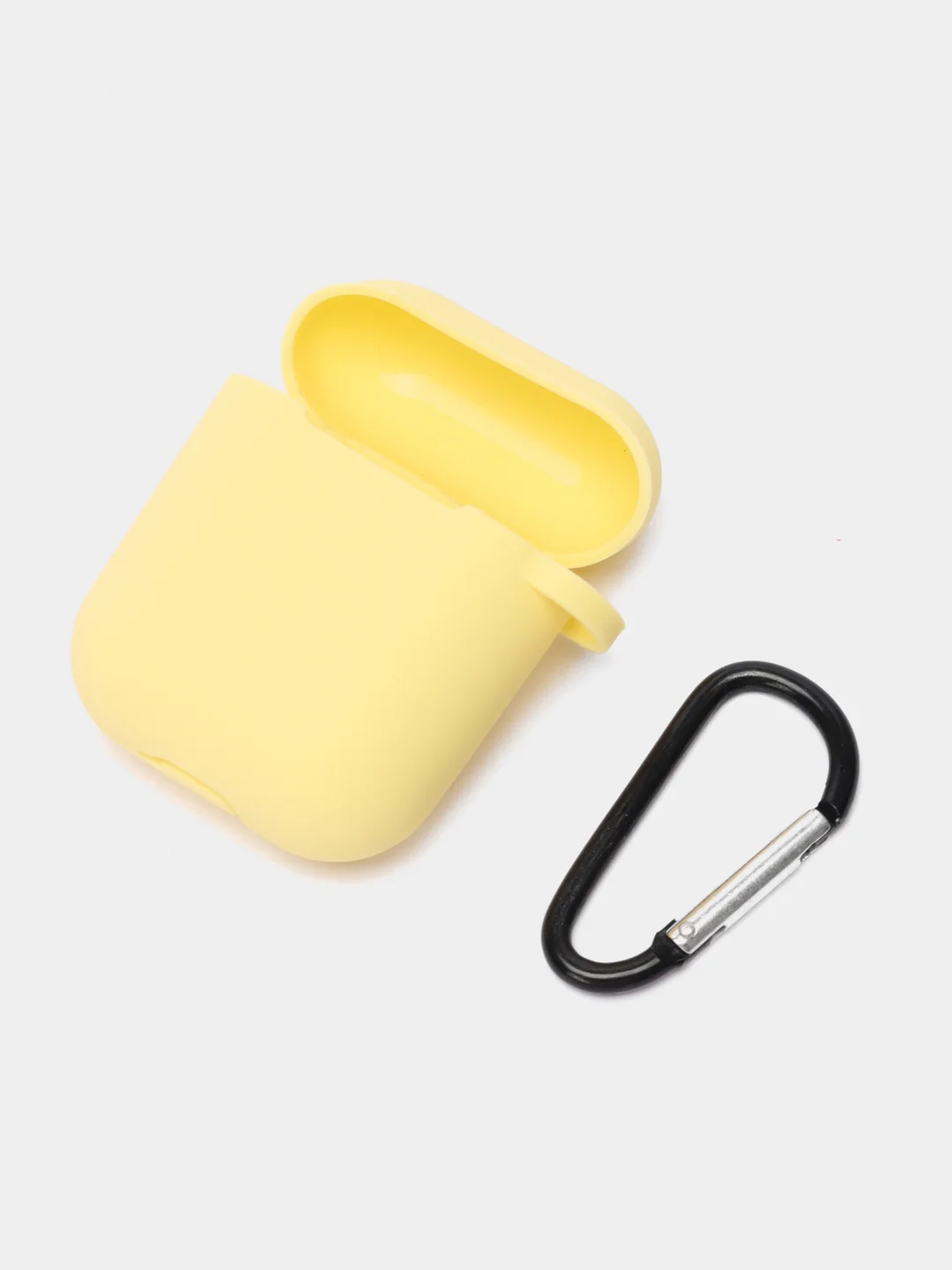 Лимонный чехол для наушников Airpods 2 c карабином силиконовый