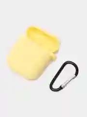 Лимонный чехол для наушников Airpods 2 c карабином силиконовый