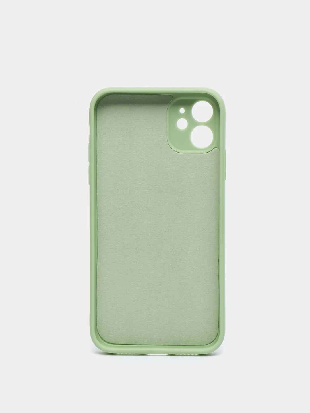 Мятный чехол силиконовый для Phone 11 с бархатной подкладкой