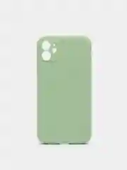 Мятный чехол силиконовый для Phone 11 с бархатной подкладкой