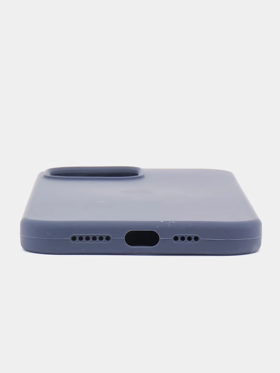 Темно-синий чехол для iPhone 13 Pro Max 6.7" Silicone Case закрытый низ с логотипом