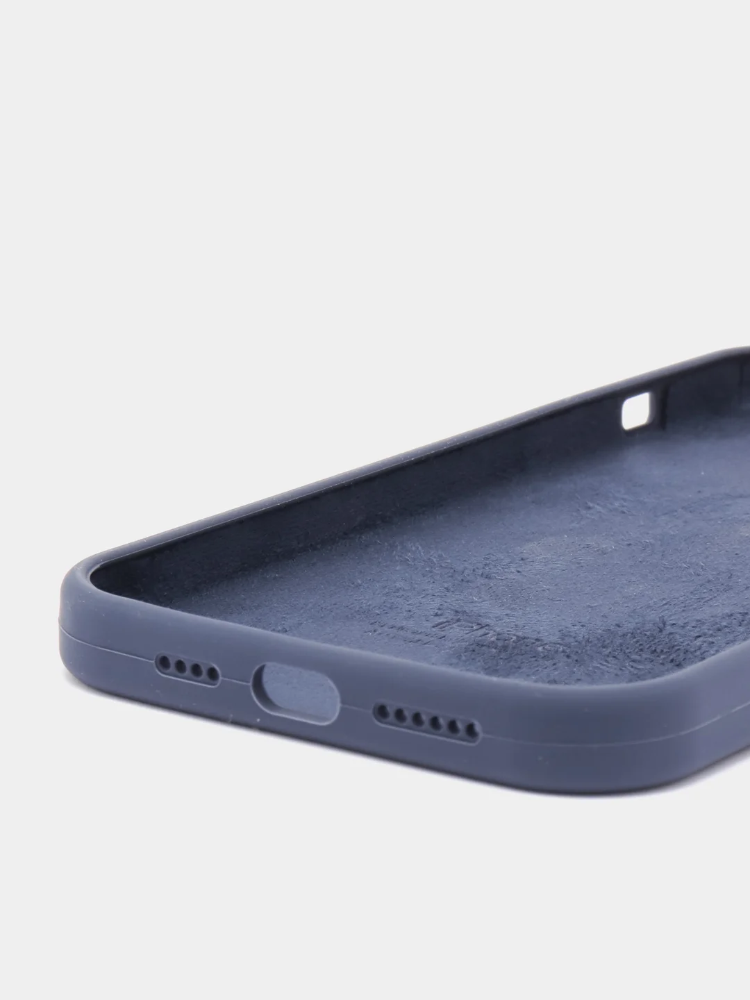 Темно-синий чехол для iPhone 13 Pro Max 6.7" Silicone Case закрытый низ с логотипом