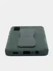 Тёмно-зелёный чехол Samsung Galaxy A02, Самсунг Галакси А02 силиконовый рифленый с подставкой