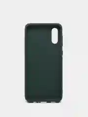 Тёмно-зелёный чехол Samsung Galaxy A02, Самсунг Галакси А02 силиконовый рифленый с подставкой
