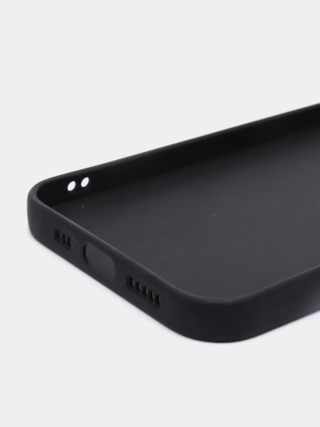 Черный чехол для iPhone 12 силиконовый с покрытием Soft Touch