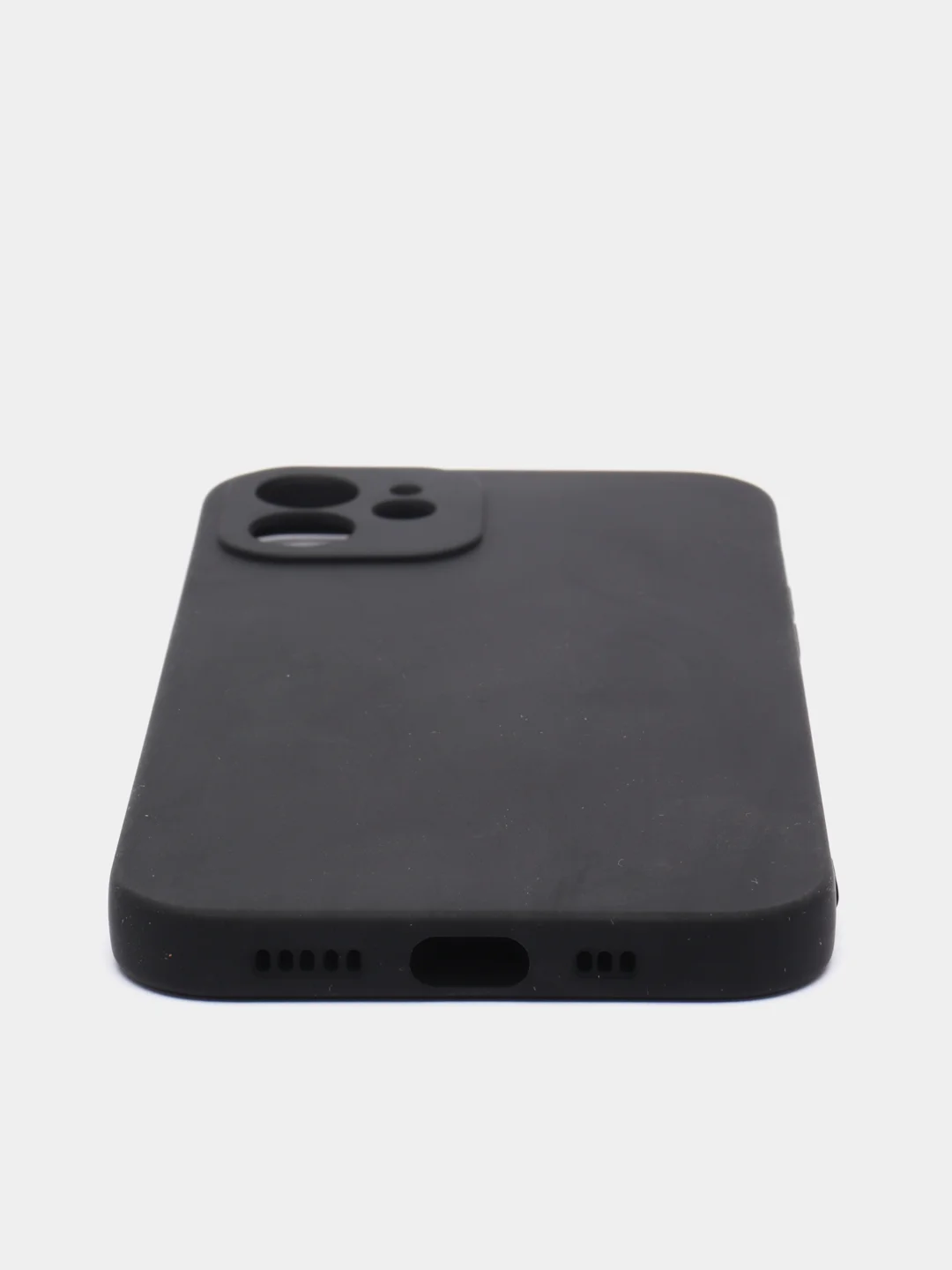Черный чехол для iPhone 12 силиконовый с покрытием Soft Touch