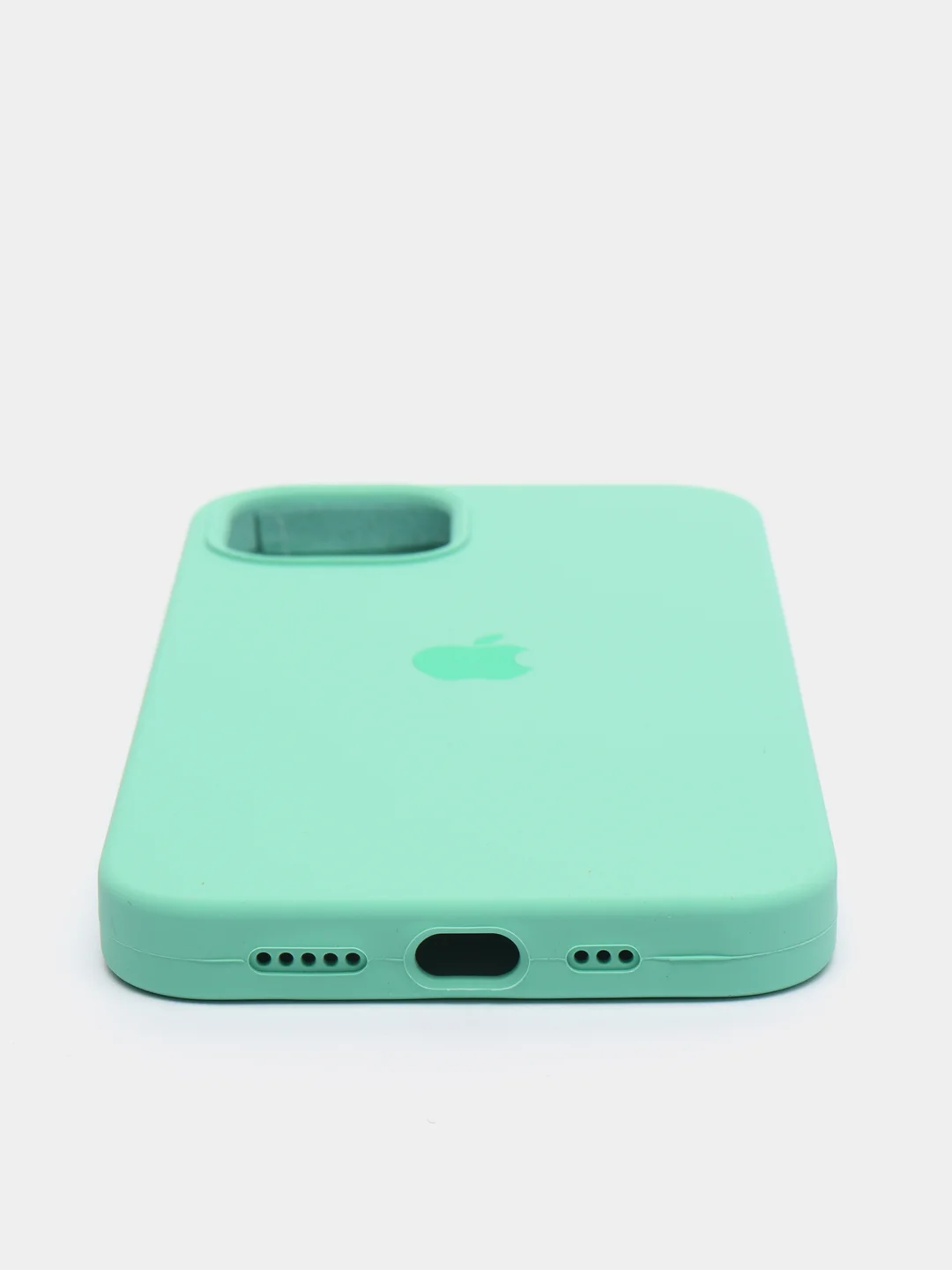 Мятный чехол силиконовый для iPhone 13, 13 Pro, 13 Pro Max, с закрытым низом