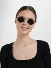 Зелёный хаки солнцезащитные очки, унисекс, шестиугольной формы