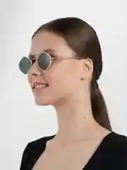 Зелёный хаки солнцезащитные очки, унисекс, шестиугольной формы