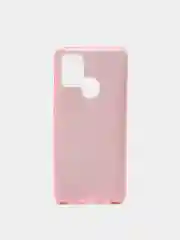 Розовый чехол силиконовый с блестками для Samsung Galaxy A21S Противоударный чехол