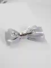 Серый металлик заколка-бант для волос, шелк