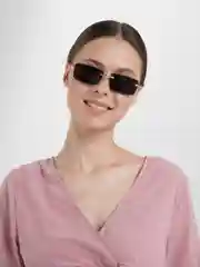 Черный солнцезащитные очки, прямоугольные, без оправы