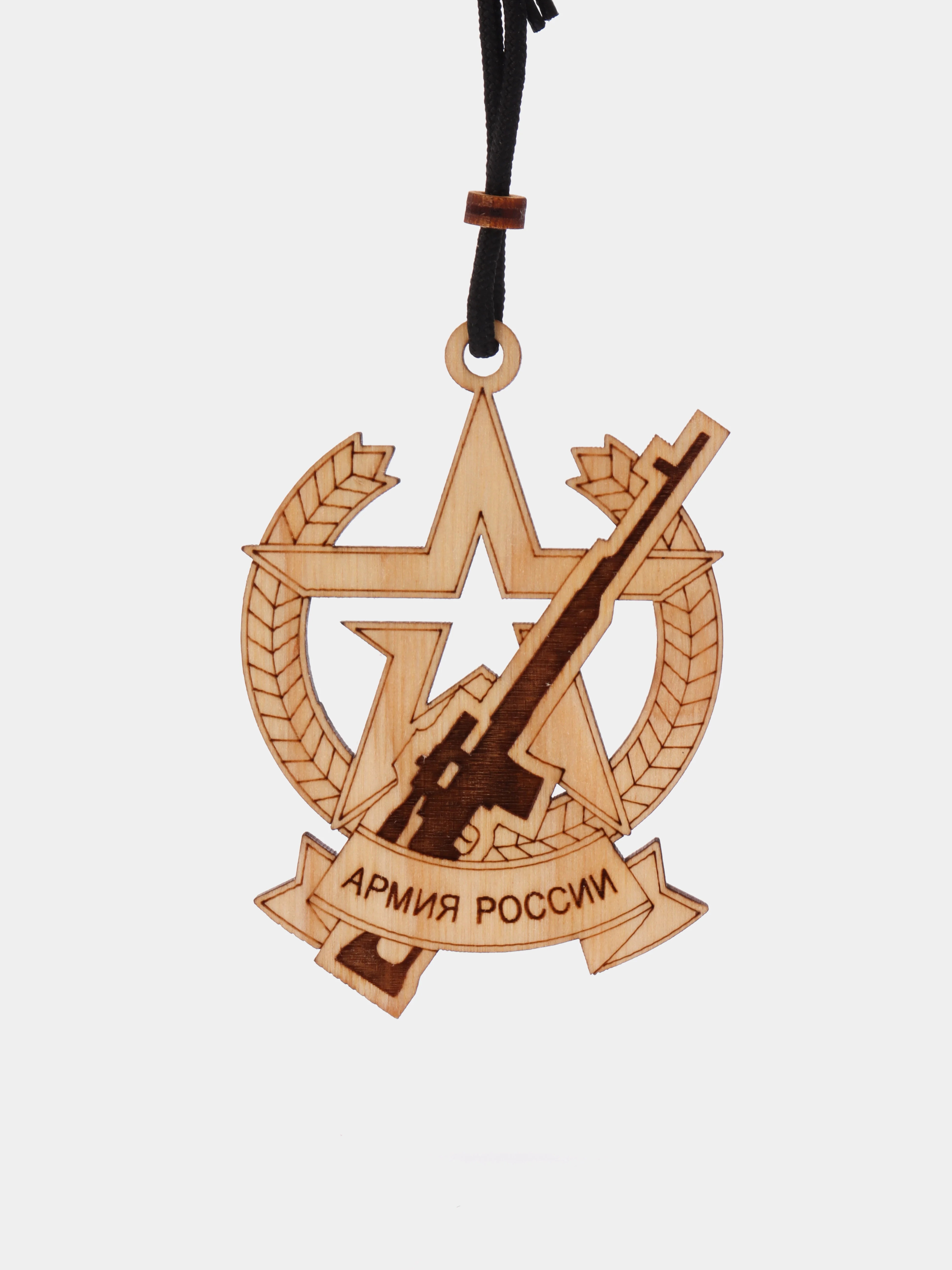 Алый деревянный ароматизатор для автомобиляАрмия России