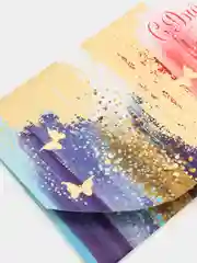 Синий конверт для денег "С Днем рождения", фольгированный