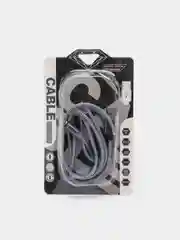 Тёмно-серый кабель зарядный магнитный тканевый MicroUSB/Type-C/Lightning  2.4A, Айфон, Андроид,головка