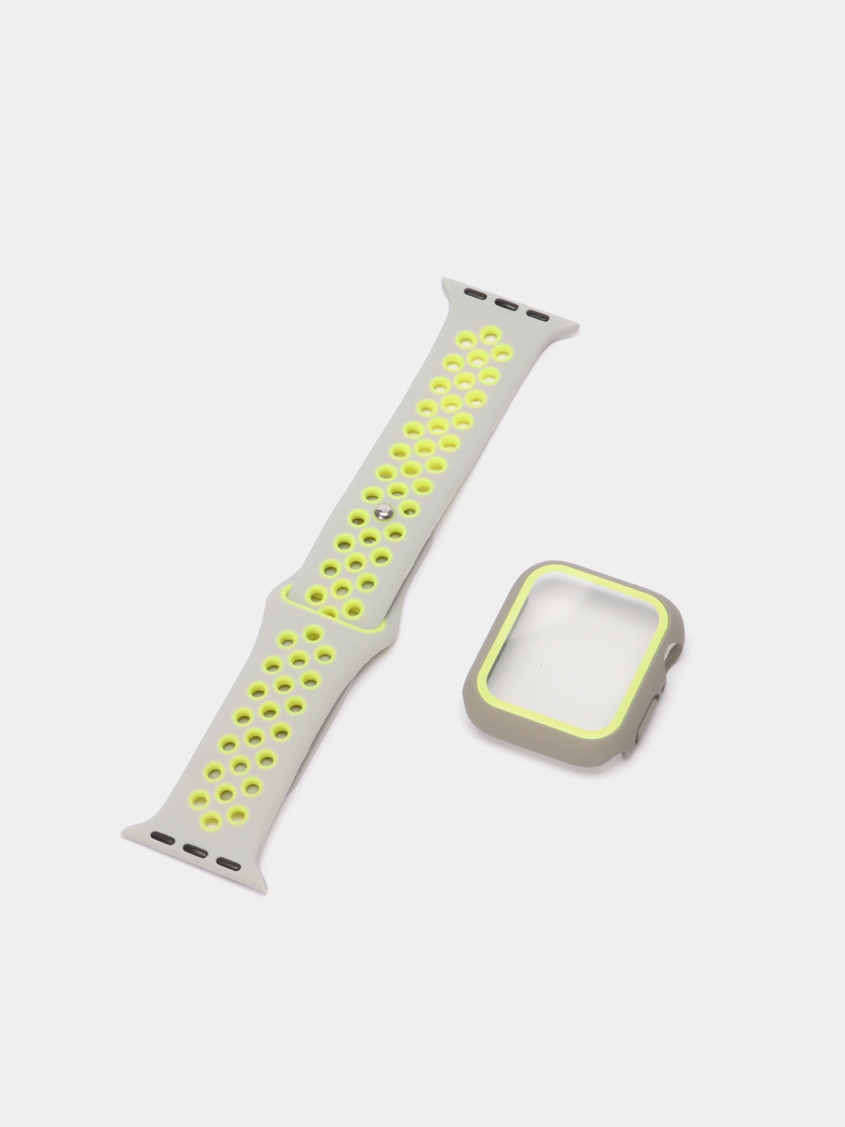 Серый ремешок, бампер и стекло Apple Watch Classic 38 40 42 44 mm Series 1, 2, 3, 4, 5, 6, SE